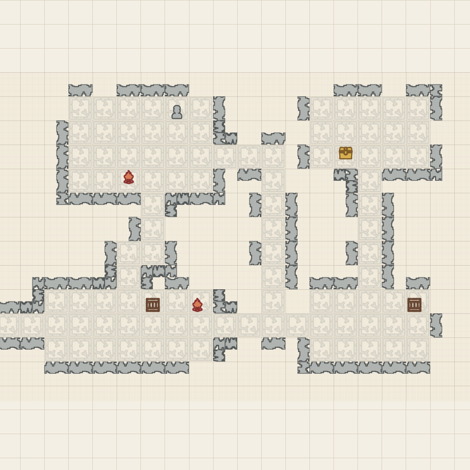 Finished battle map with ruined walls showing high-contrast borders and detail